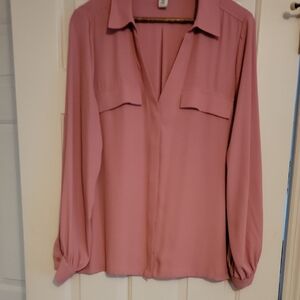 White Hiuse Black Market Pink Women's Blouse